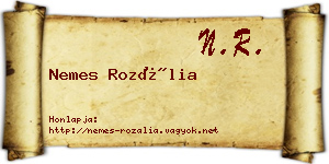 Nemes Rozália névjegykártya