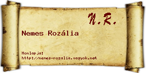 Nemes Rozália névjegykártya